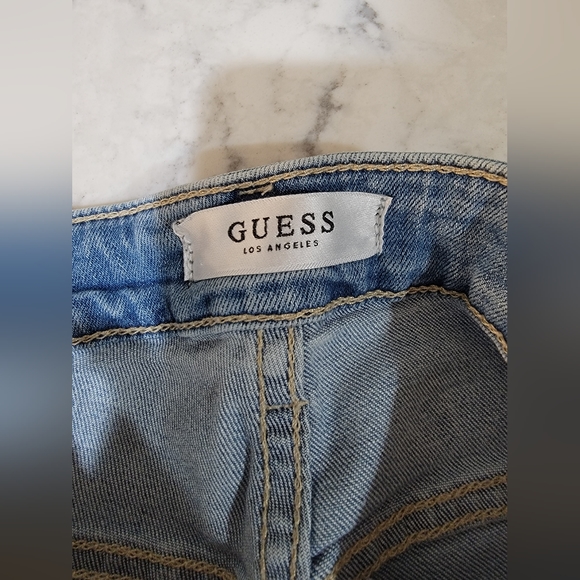 GUESS Distressed Bermuda Denim Shorts - Picture 3 of 4